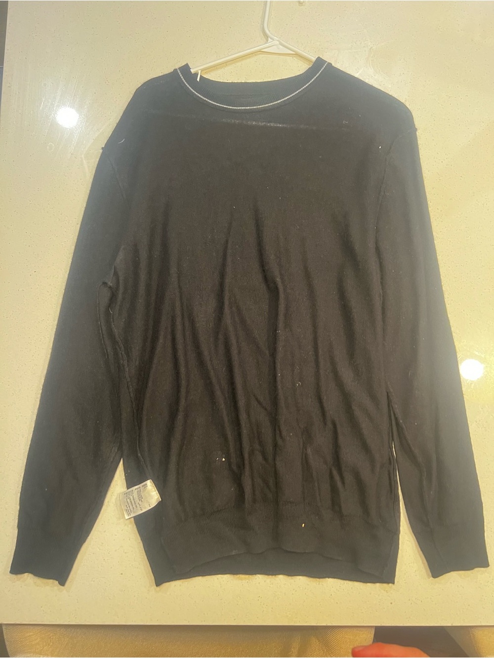 Club Room Black Sweater with Navy Label